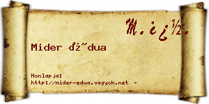 Mider Édua névjegykártya